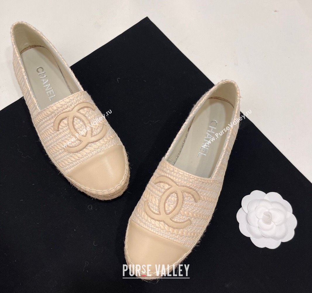 Chanel Braided Espadrilles Flat Light Beige 2024 0723002 (SS-240723008)