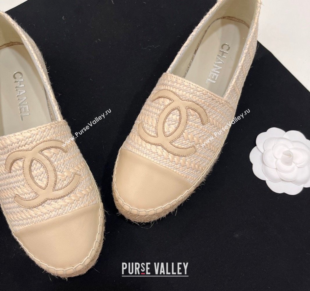 Chanel Braided Espadrilles Flat Light Beige 2024 0723002 (SS-240723008)