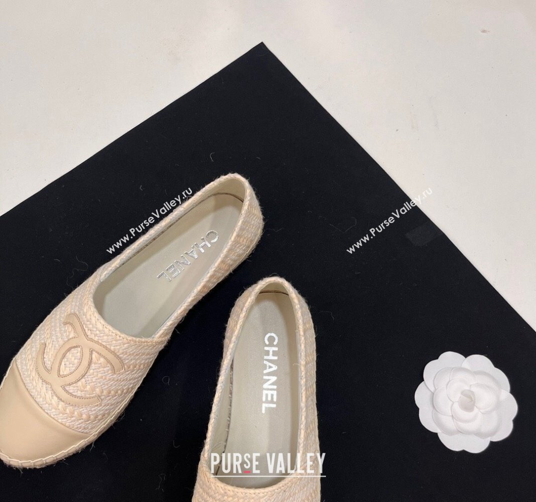 Chanel Braided Espadrilles Flat Light Beige 2024 0723002 (SS-240723008)