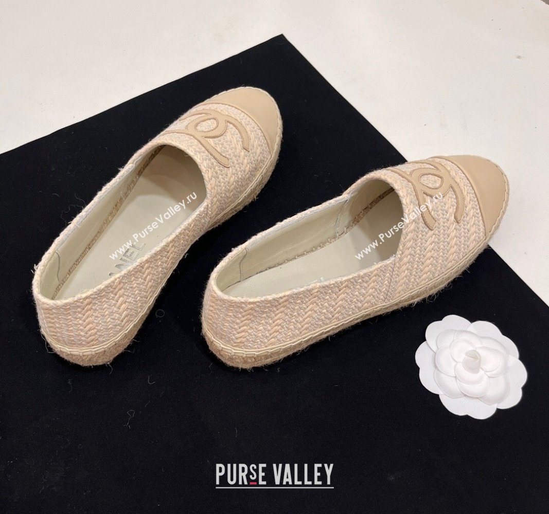 Chanel Braided Espadrilles Flat Light Beige 2024 0723002 (SS-240723008)