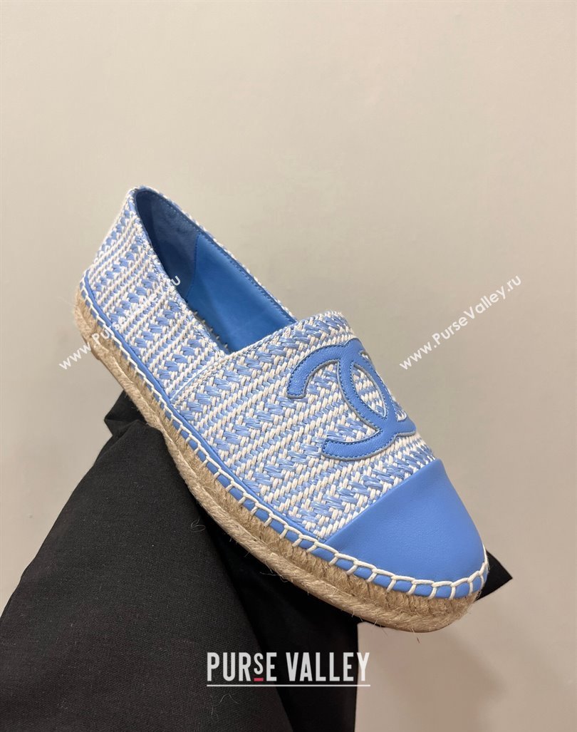 Chanel Braided Espadrilles Flat Sky Blue 2024 0723002 (SS-240723009)