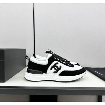 Chanel Fabric Suede Sneakers White/Black 2024 072305 (KL-2407230043)