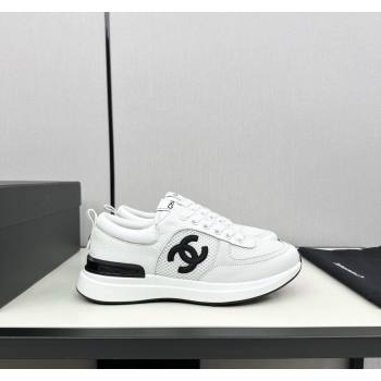 Chanel Mesh Grained Calfskin Sneakers White2 2024 072305 (KL-2407230047)