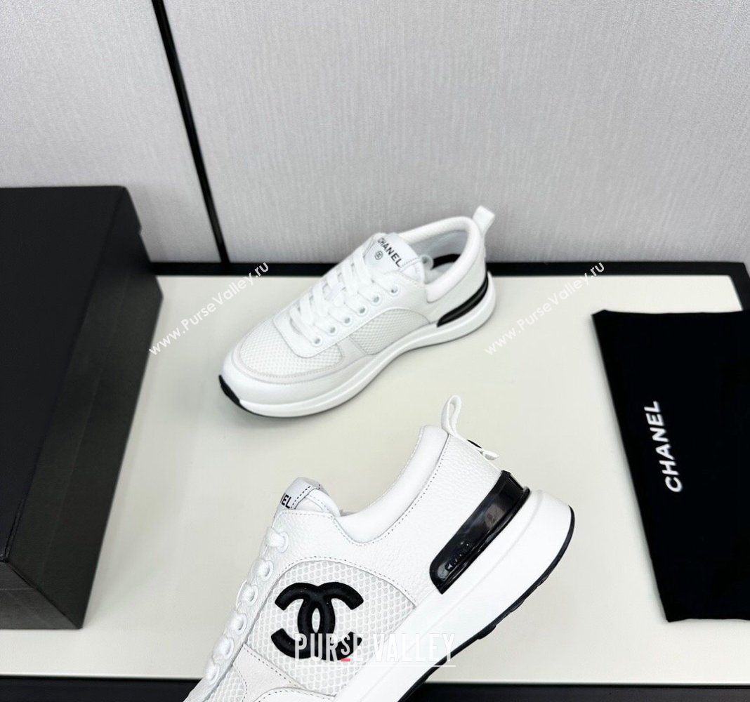 Chanel Mesh Grained Calfskin Sneakers White2 2024 072305 (KL-2407230047)