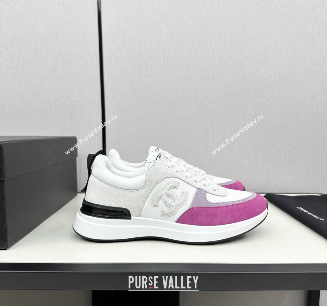 Chanel Fabric Suede Sneakers White/Purple 2024 072305 (KL-2407230048)