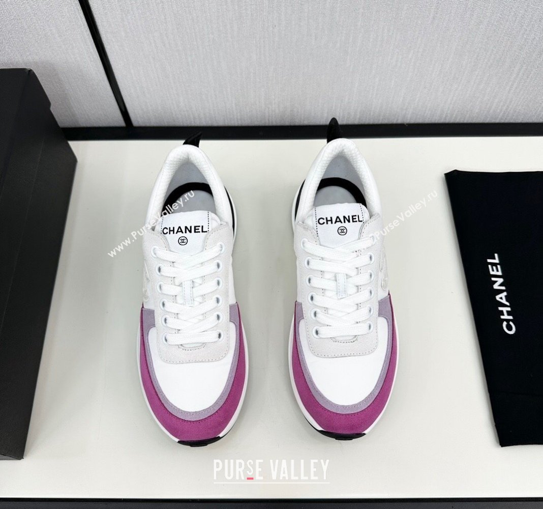 Chanel Fabric Suede Sneakers White/Purple 2024 072305 (KL-2407230048)