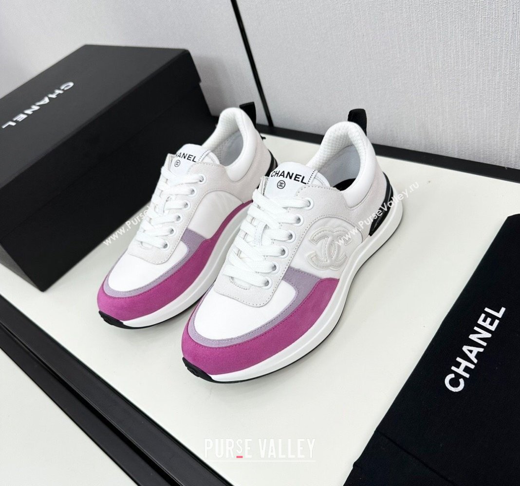 Chanel Fabric Suede Sneakers White/Purple 2024 072305 (KL-2407230048)