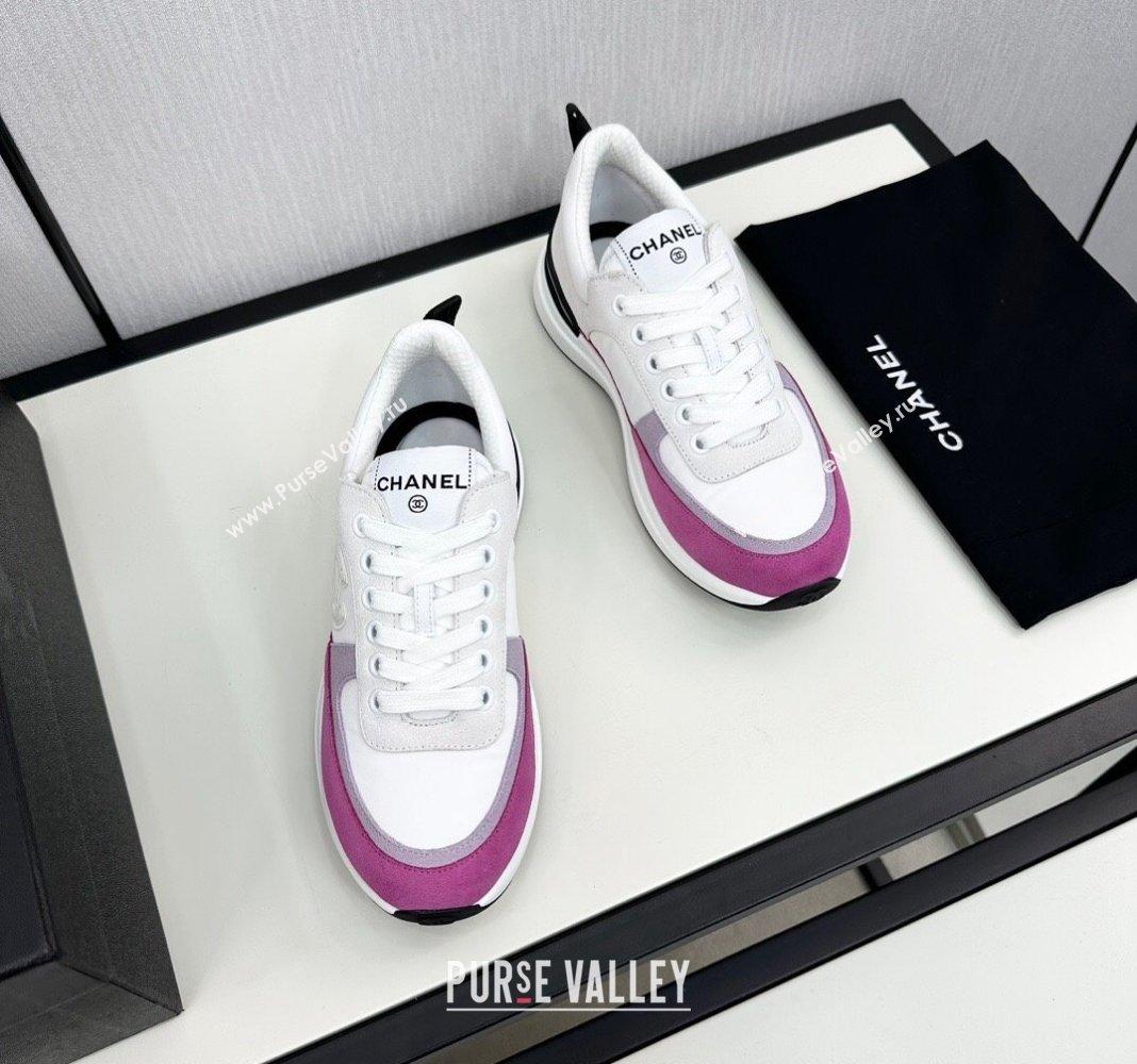 Chanel Fabric Suede Sneakers White/Purple 2024 072305 (KL-2407230048)