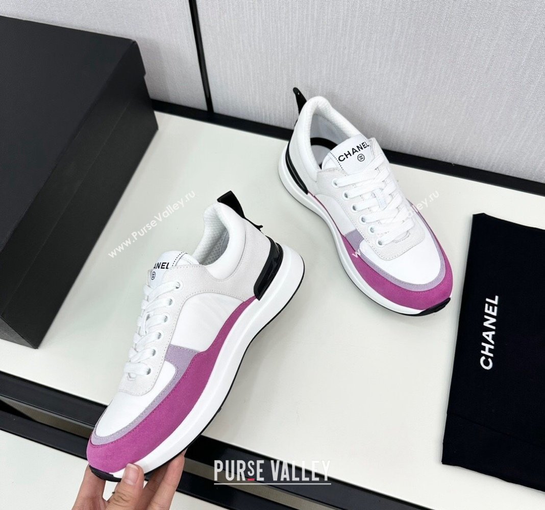 Chanel Fabric Suede Sneakers White/Purple 2024 072305 (KL-2407230048)