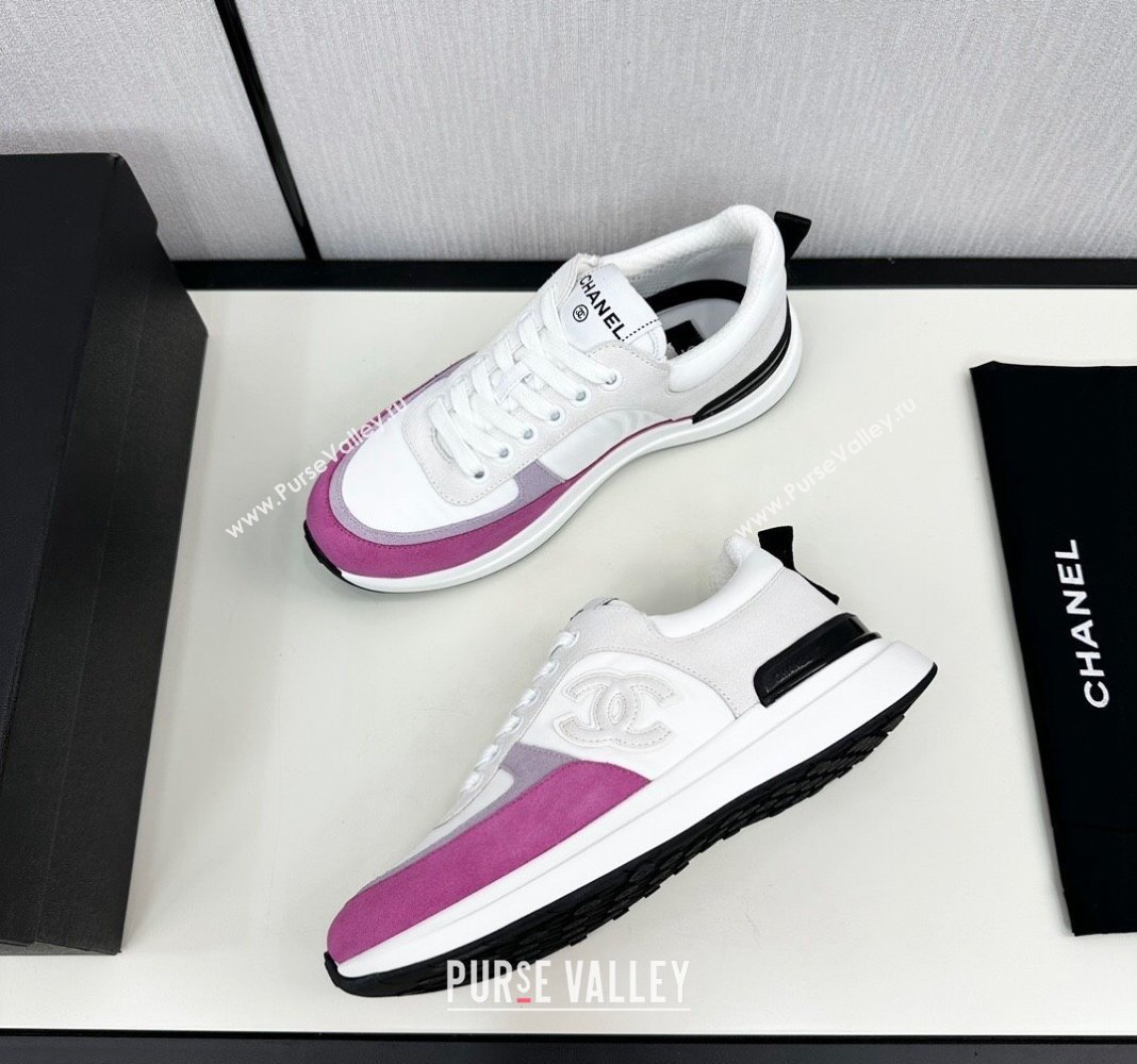 Chanel Fabric Suede Sneakers White/Purple 2024 072305 (KL-2407230048)