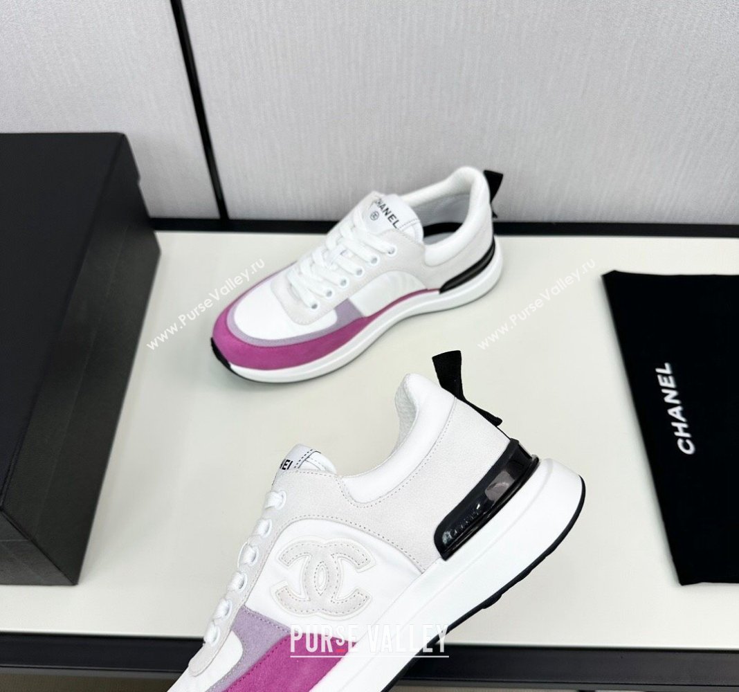 Chanel Fabric Suede Sneakers White/Purple 2024 072305 (KL-2407230048)