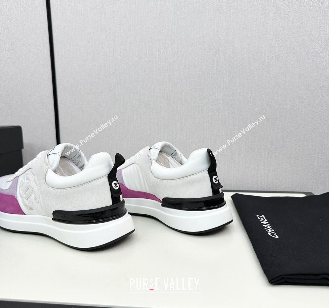 Chanel Fabric Suede Sneakers White/Purple 2024 072305 (KL-2407230048)