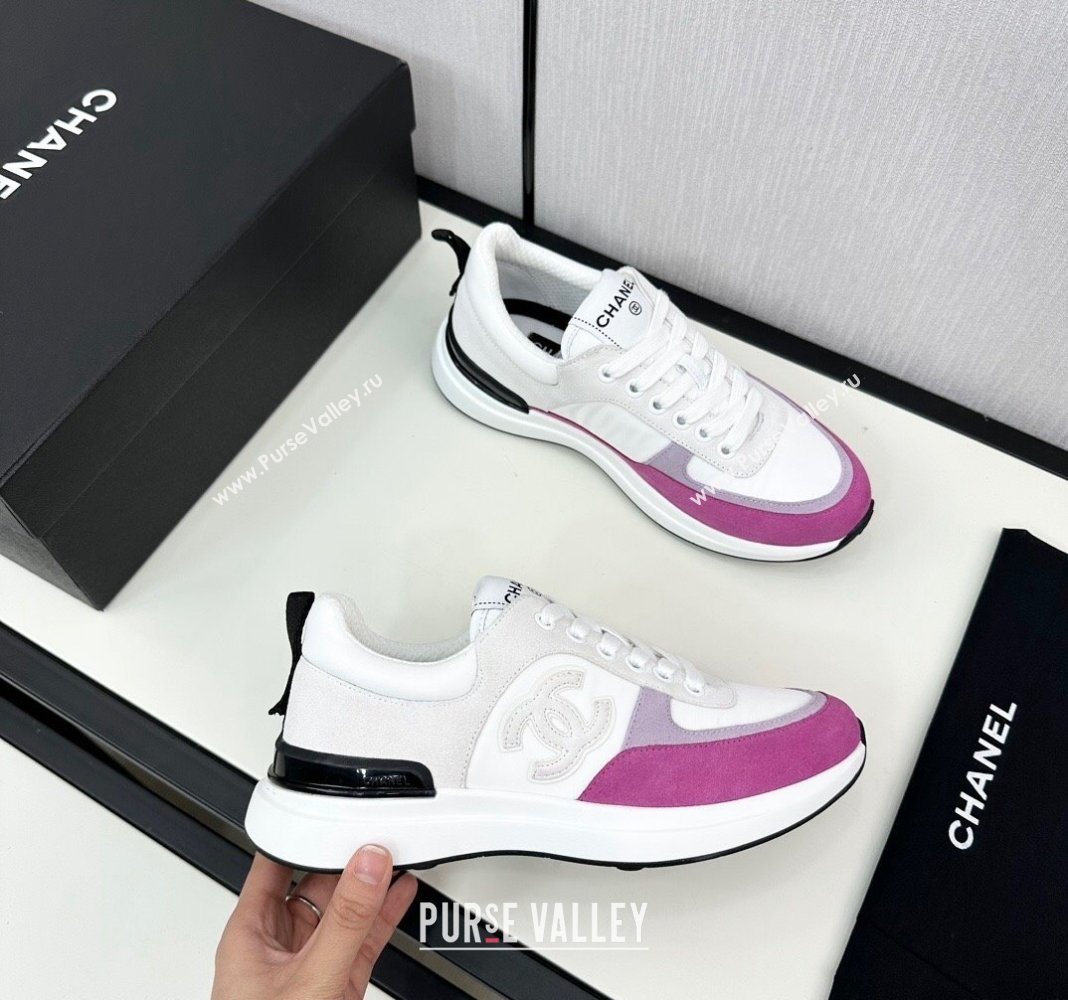 Chanel Fabric Suede Sneakers White/Purple 2024 072305 (KL-2407230048)