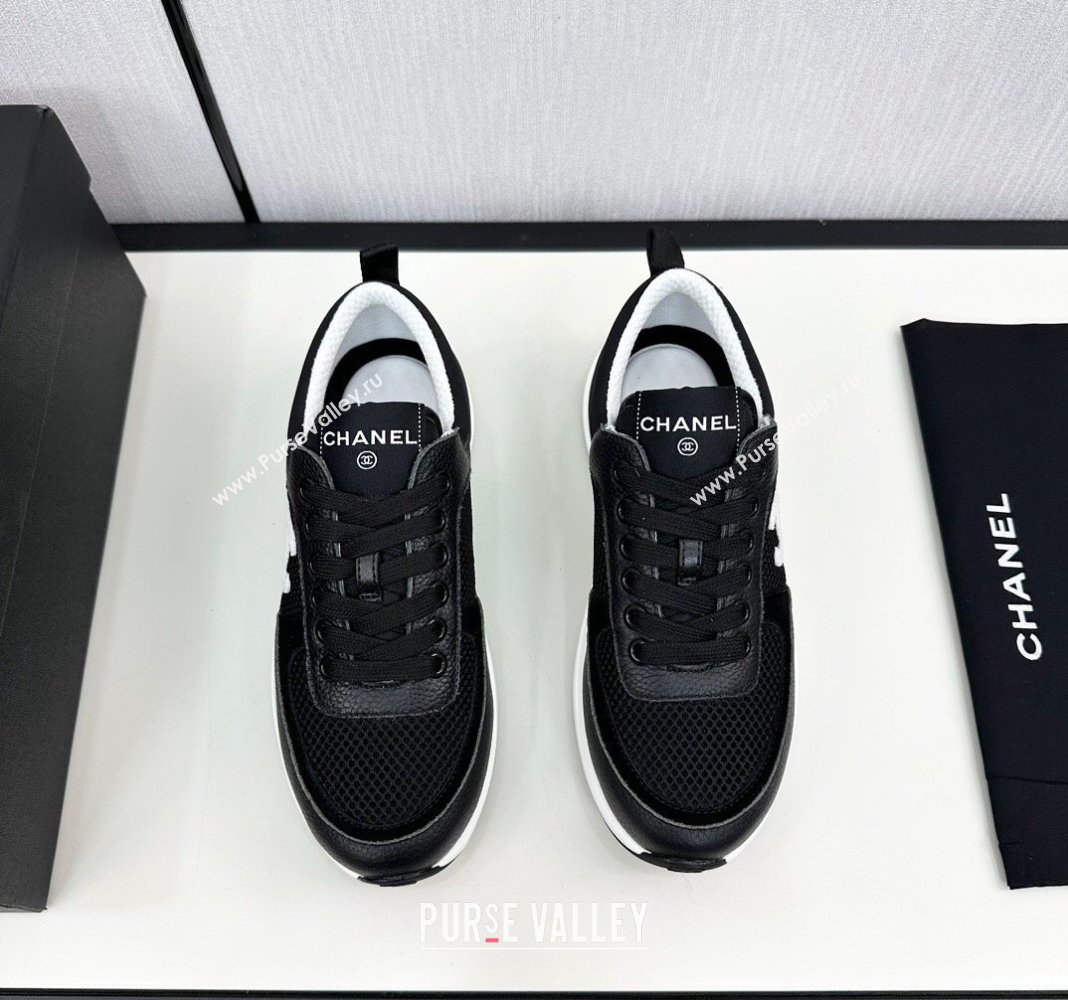 Chanel Mesh Grained Calfskin Sneakers Black2 2024 072305 (KL-2407230049)