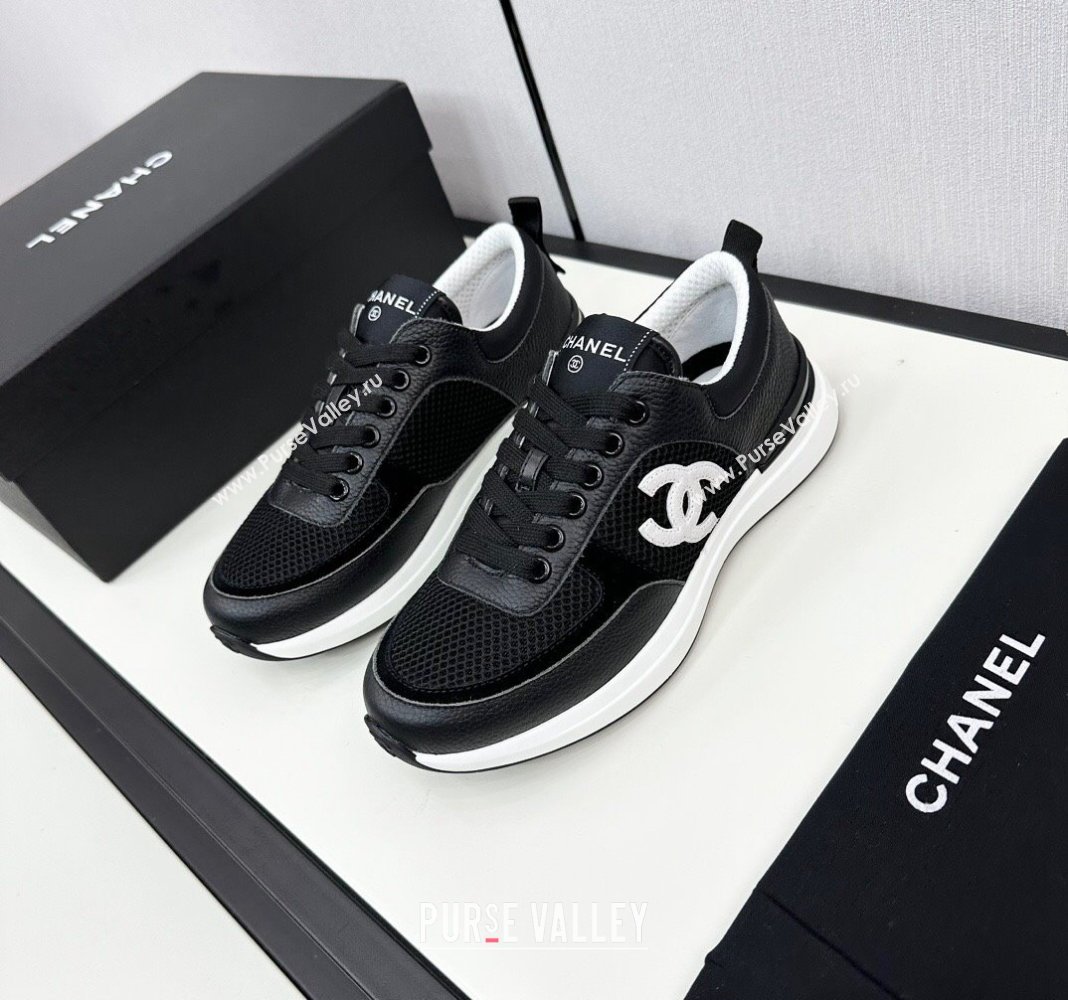 Chanel Mesh Grained Calfskin Sneakers Black2 2024 072305 (KL-2407230049)