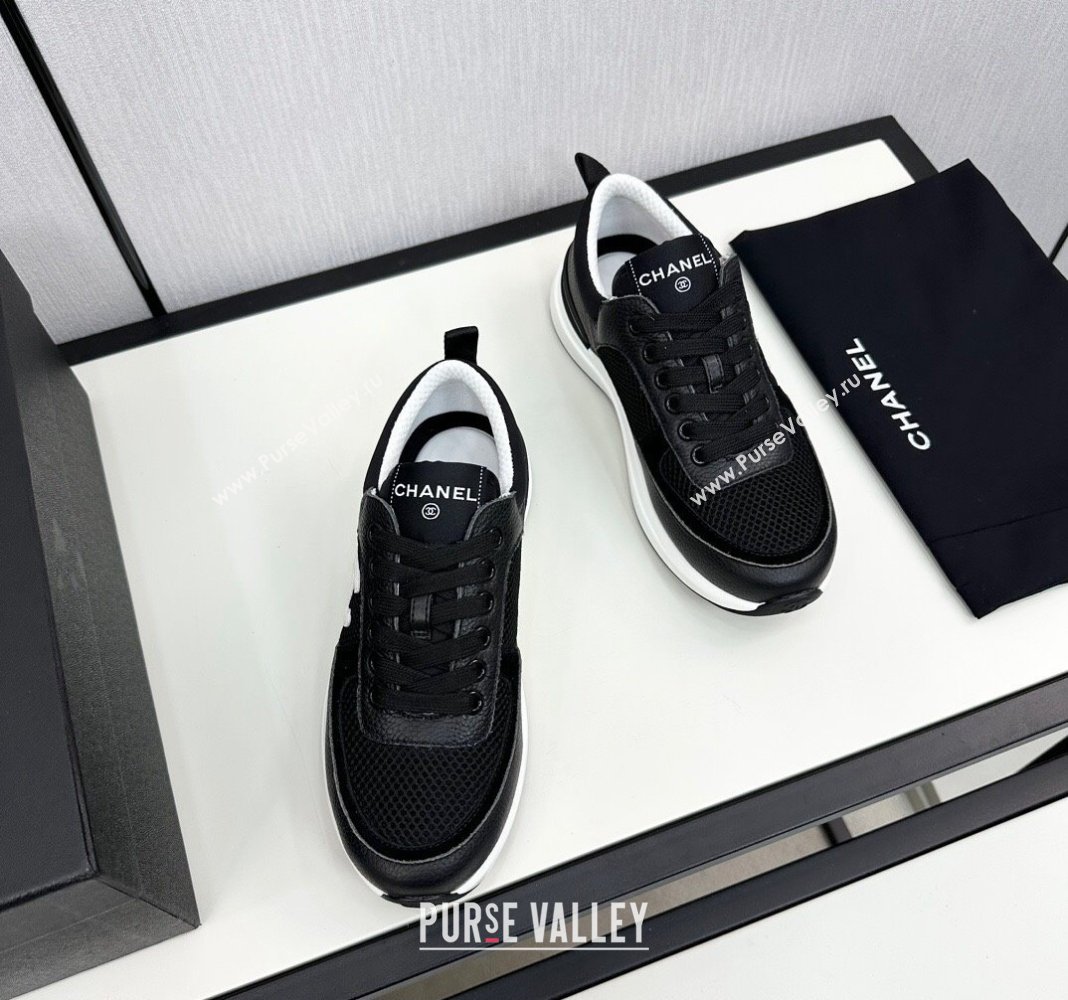 Chanel Mesh Grained Calfskin Sneakers Black2 2024 072305 (KL-2407230049)