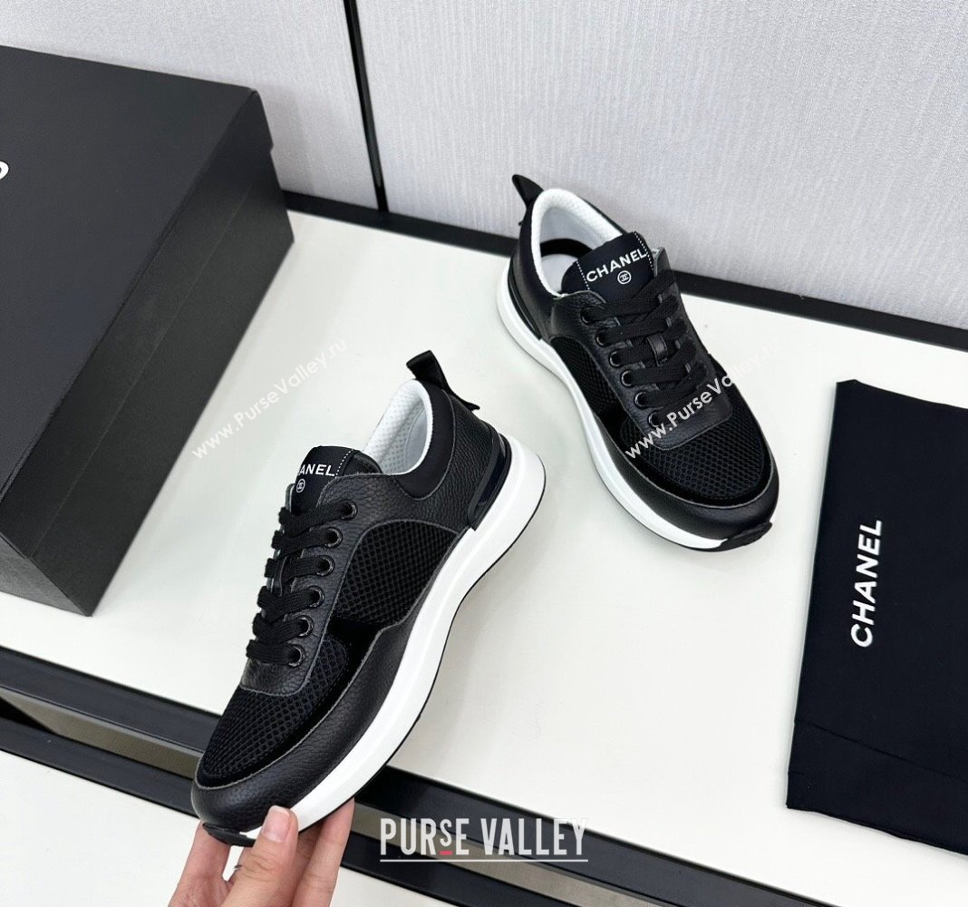 Chanel Mesh Grained Calfskin Sneakers Black2 2024 072305 (KL-2407230049)