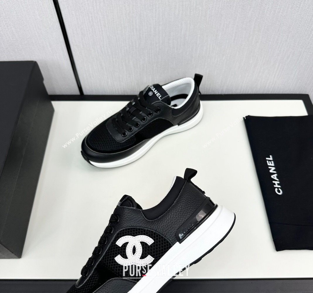 Chanel Mesh Grained Calfskin Sneakers Black2 2024 072305 (KL-2407230049)