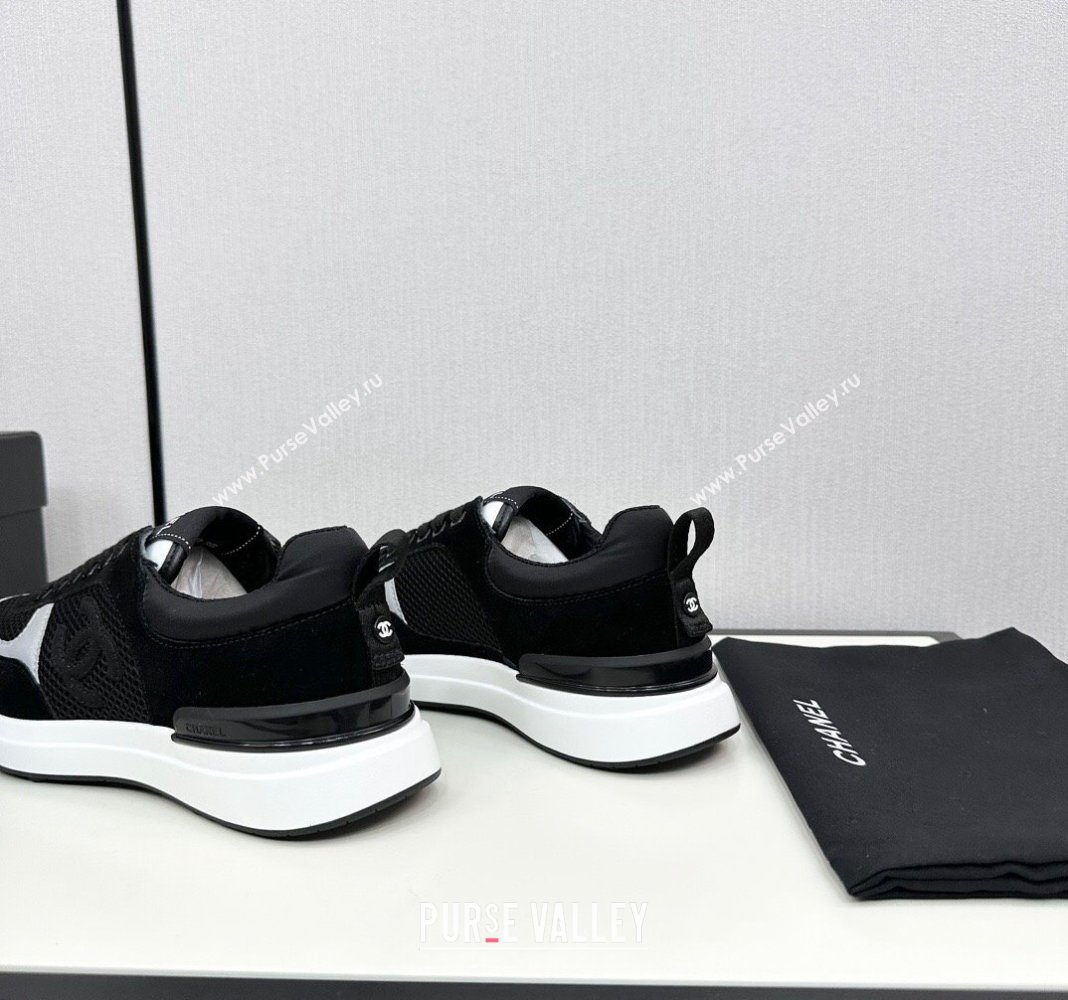 Chanel Mesh Suede Sneakers Black/White 2024 072305 (KL-2407230051)