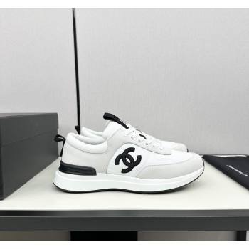 Chanel Fabric Suede Sneakers White 2 2024 072305 (KL-2407230052)