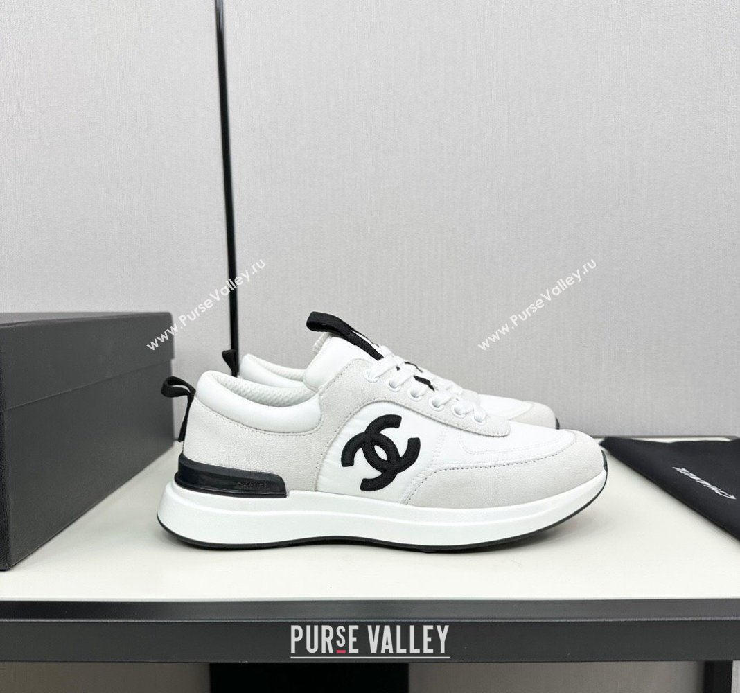 Chanel Fabric Suede Sneakers White 2 2024 072305 (KL-2407230052)