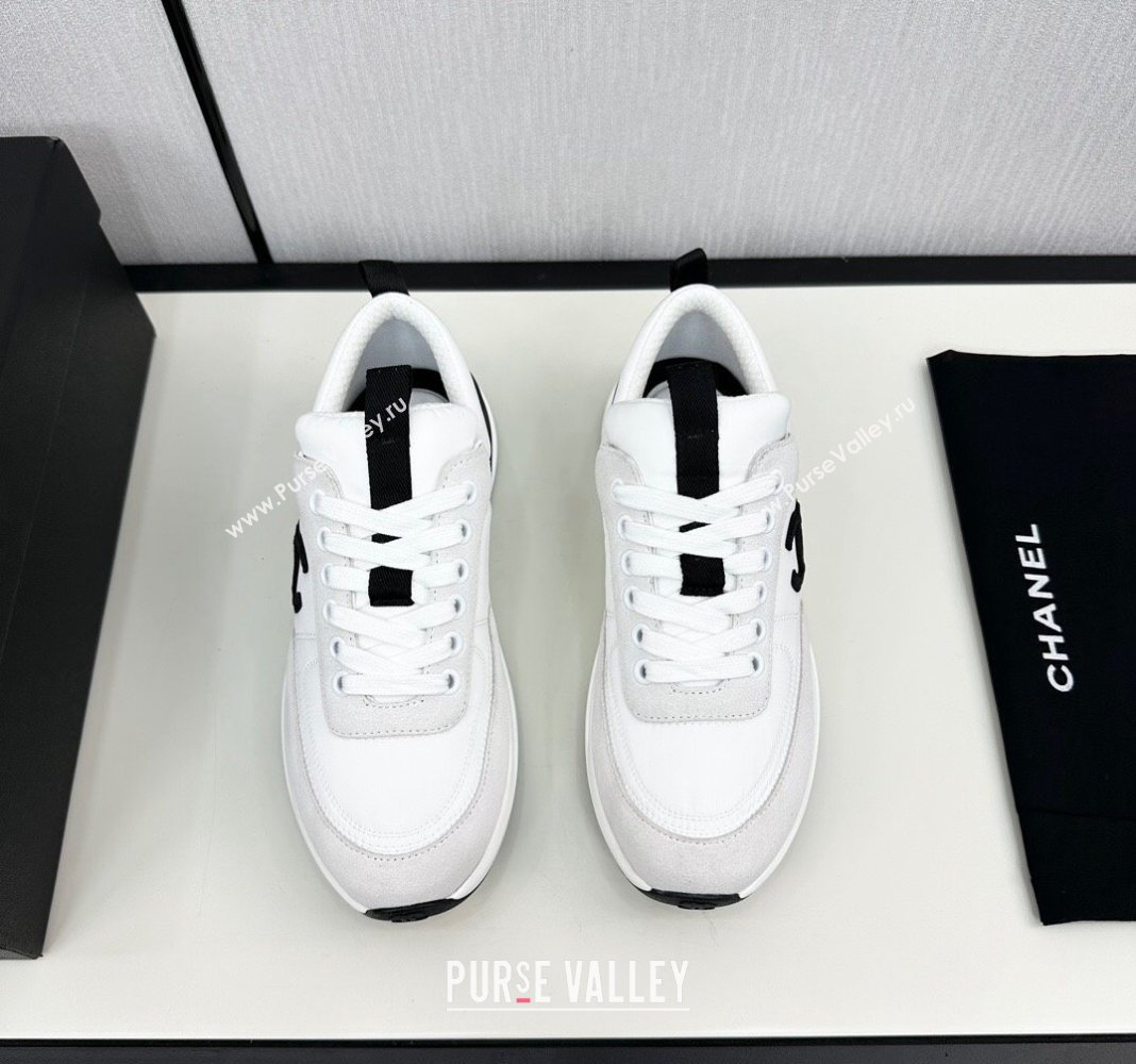 Chanel Fabric Suede Sneakers White 2 2024 072305 (KL-2407230052)