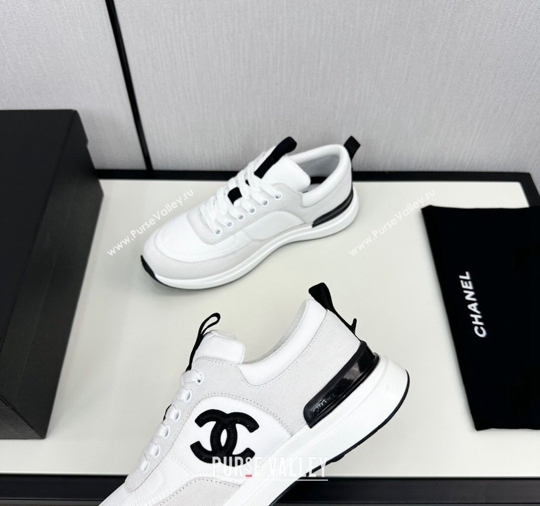 Chanel Fabric Suede Sneakers White 2 2024 072305 (KL-2407230052)