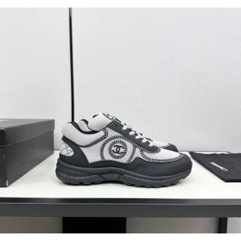 Chanel Fabric Leather Sneakers with Stitching Grey 2024 072306 (KL-2407230057)