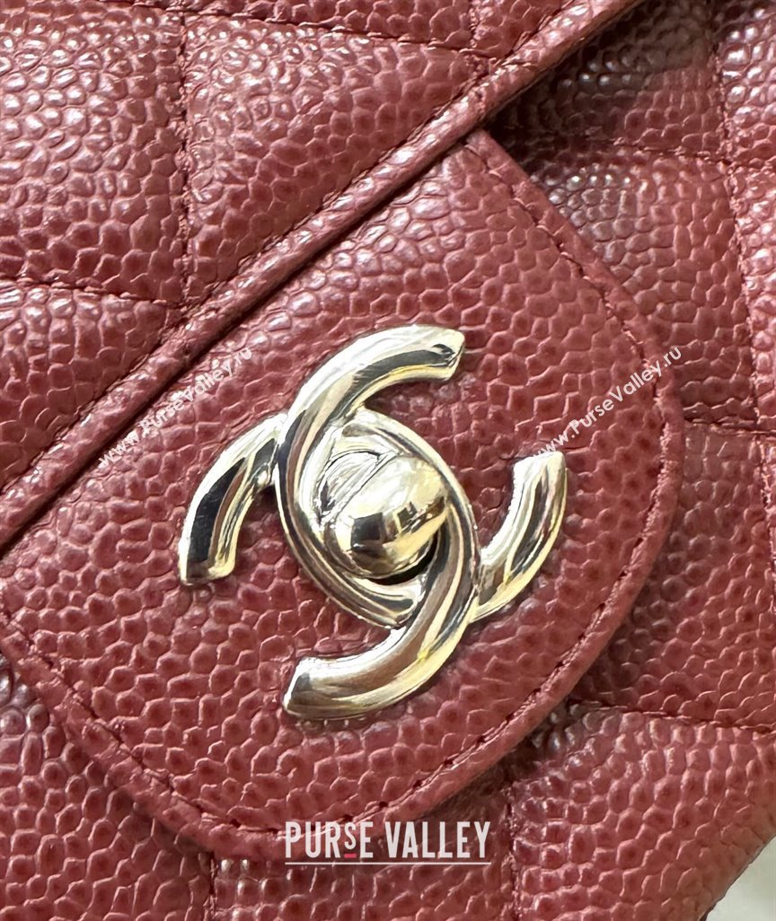 Chanel Classic Grained Calfskin Medium Flap Bag A01112 Burgundy/Silver 2024 0807 (YD-240807068)