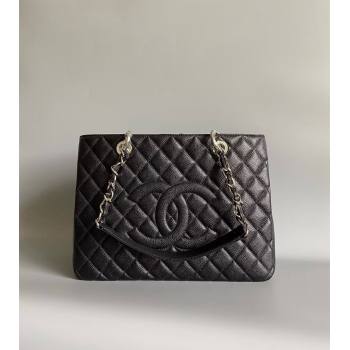 Chanel Grand Shopping Tote GST Bag in Grained Calfskin Black/Silver 2024 (YD-240807090)