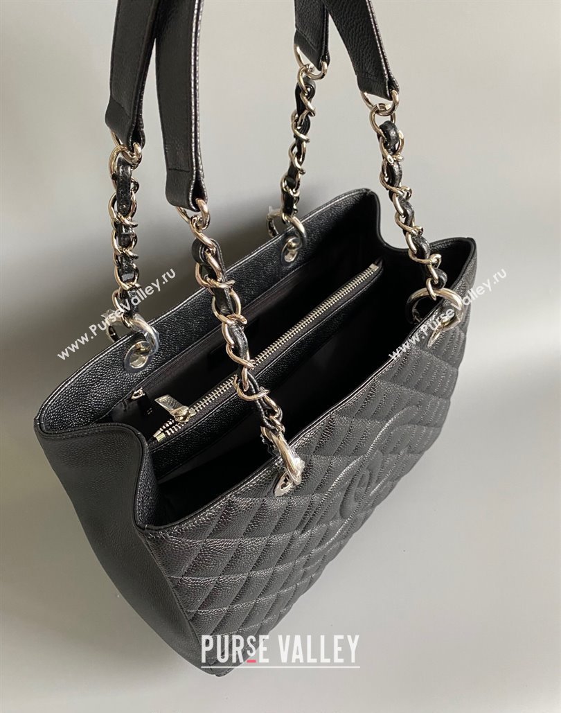 Chanel Grand Shopping Tote GST Bag in Grained Calfskin Black/Silver 2024 (YD-240807090)