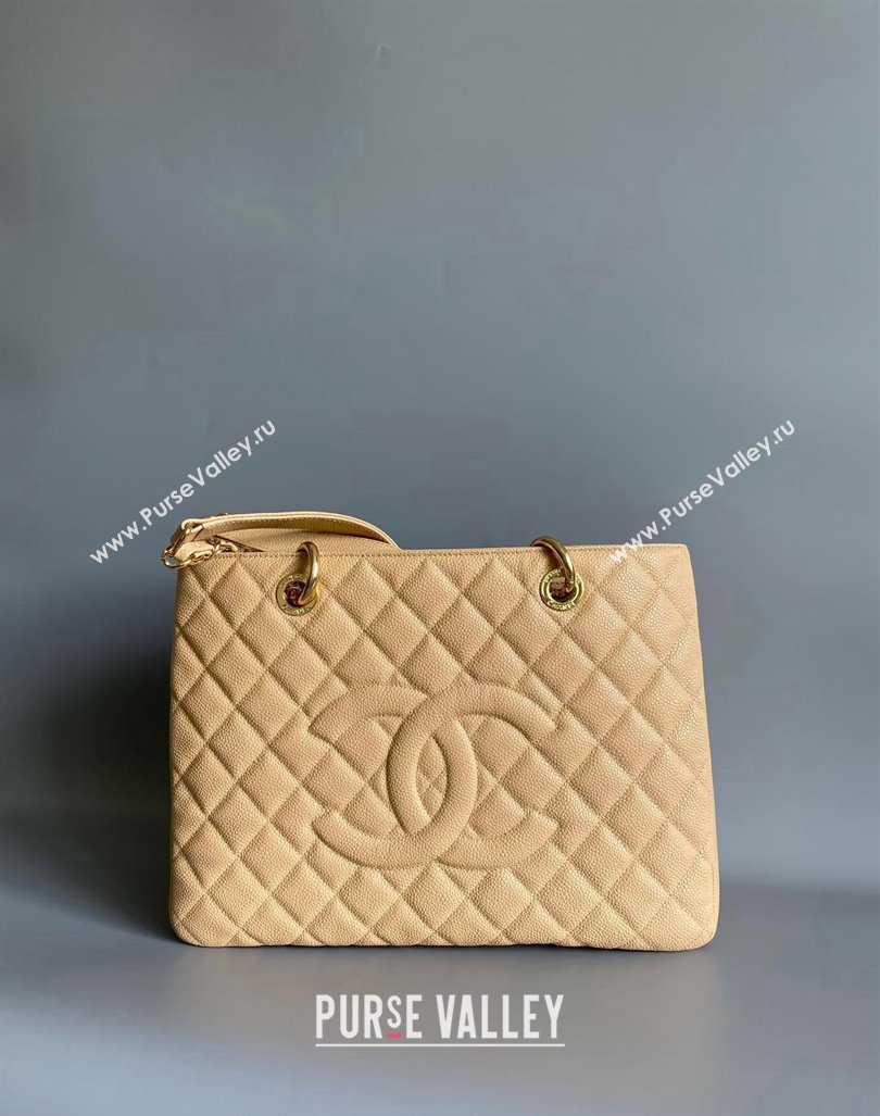 Chanel Grand Shopping Tote GST Bag in Grained Calfskin Beige 2024 (YD-240807092)