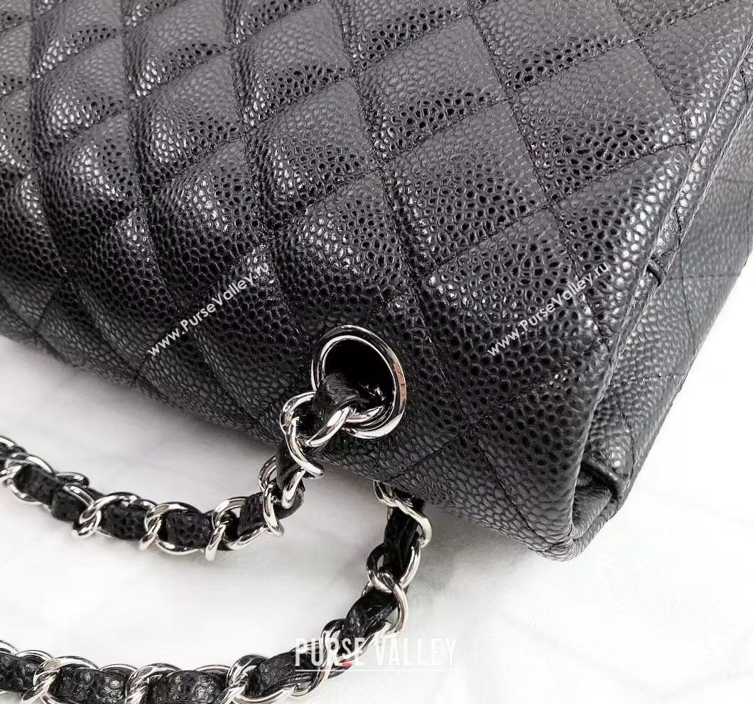 Chanel Classic Iridescent Grained Calfskin Medium Flap Bag A01112 Black 2024 (YD-240807095)