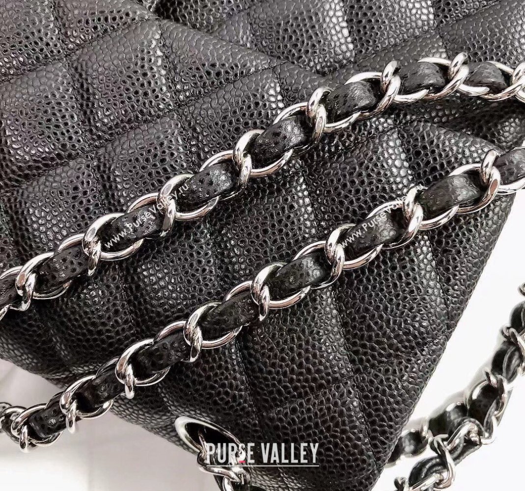 Chanel Classic Iridescent Grained Calfskin Medium Flap Bag A01112 Black 2024 (YD-240807095)