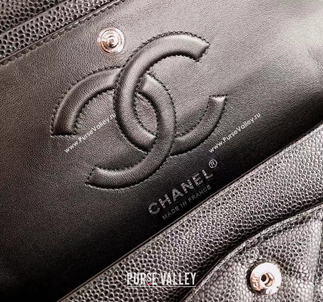 Chanel Classic Iridescent Grained Calfskin Medium Flap Bag A01112 Black 2024 (YD-240807095)