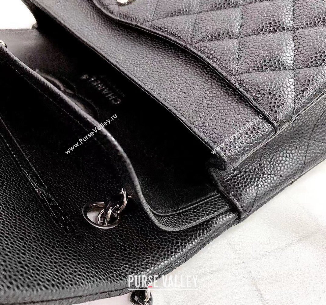 Chanel Classic Iridescent Grained Calfskin Medium Flap Bag A01112 Black 2024 (YD-240807095)