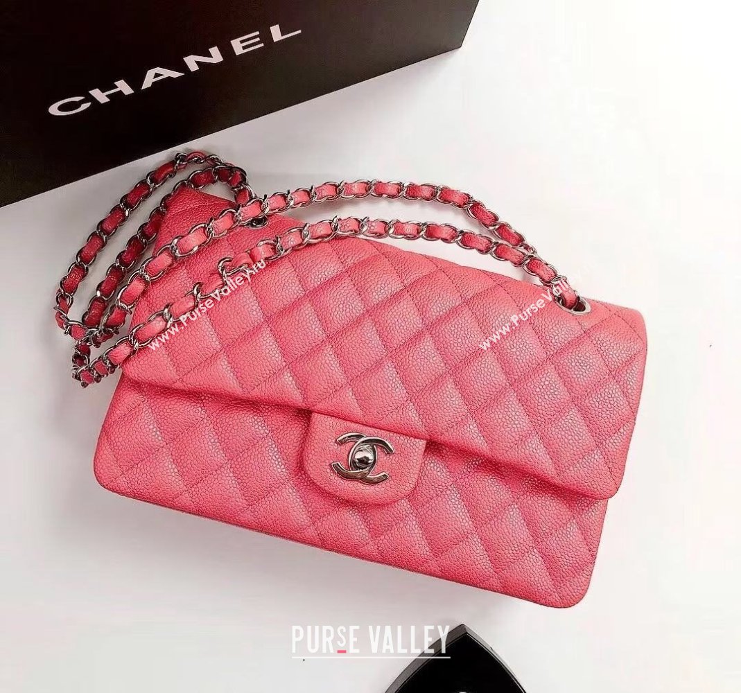 Chanel Classic Iridescent Grained Calfskin Medium Flap Bag A01112 Pink 2024 (YD-240807096)