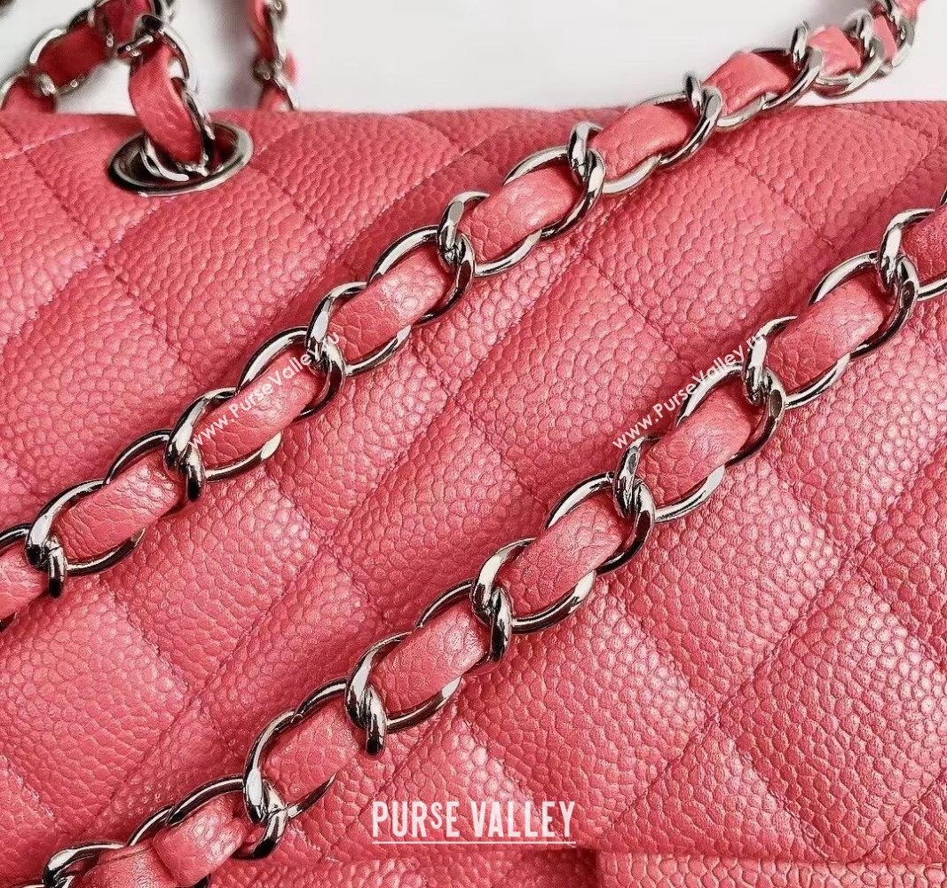 Chanel Classic Iridescent Grained Calfskin Medium Flap Bag A01112 Pink 2024 (YD-240807096)