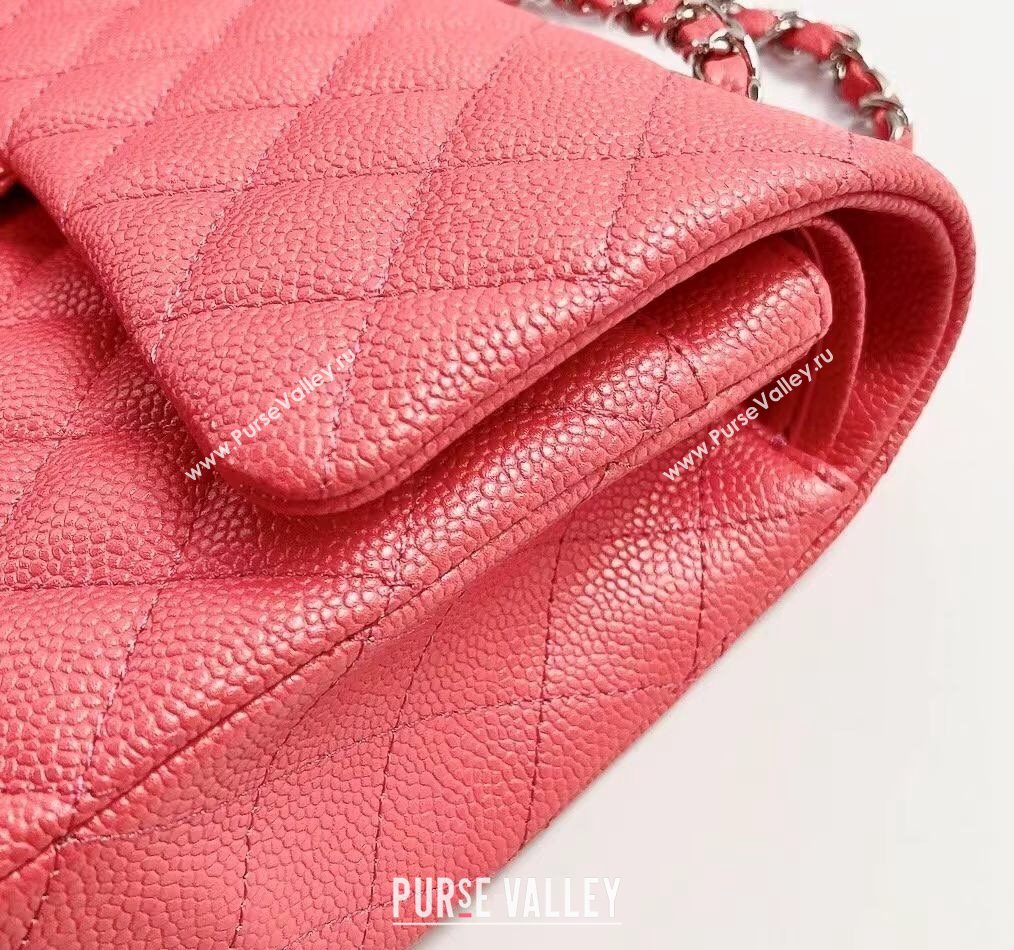 Chanel Classic Iridescent Grained Calfskin Medium Flap Bag A01112 Pink 2024 (YD-240807096)