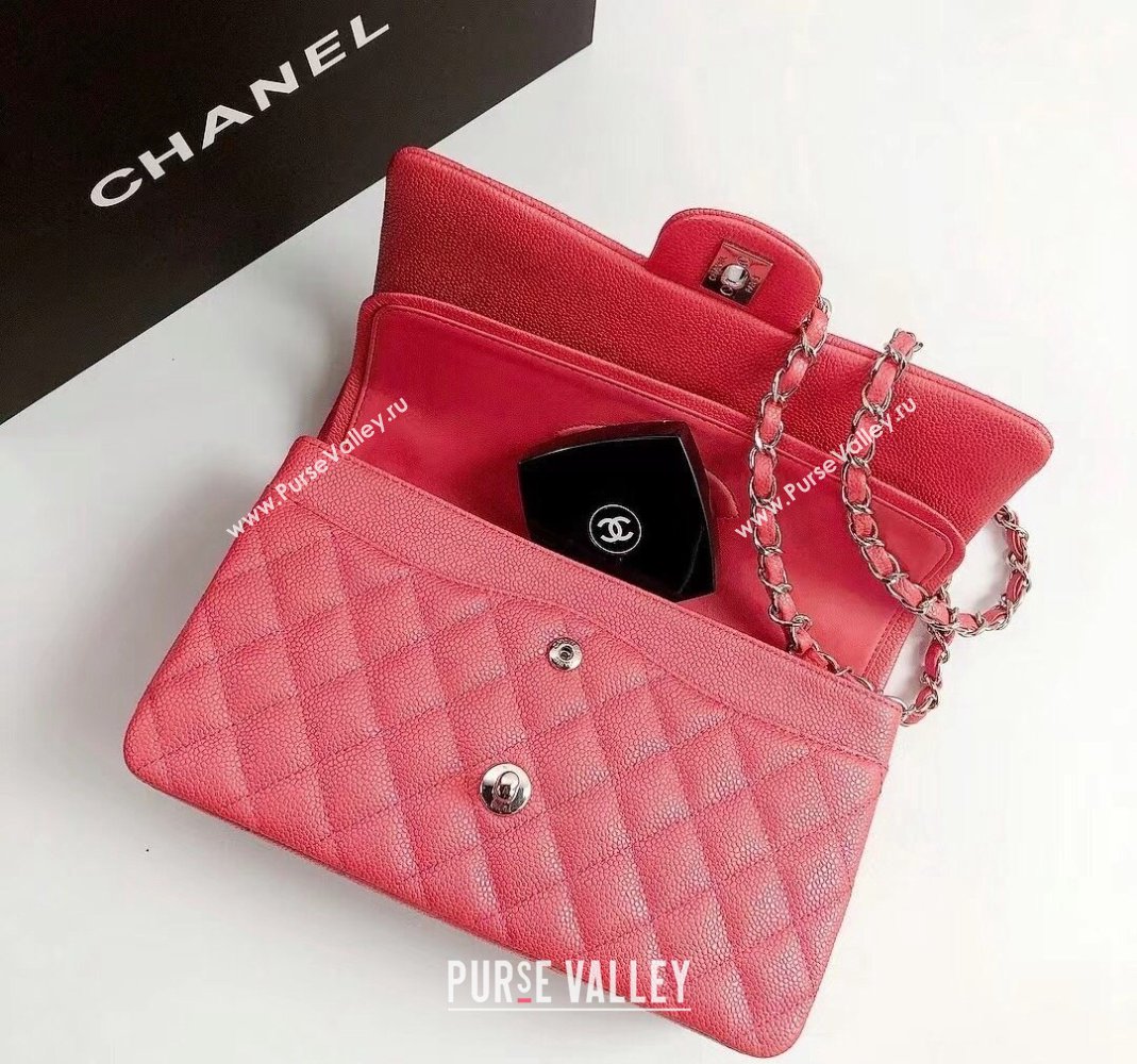 Chanel Classic Iridescent Grained Calfskin Medium Flap Bag A01112 Pink 2024 (YD-240807096)