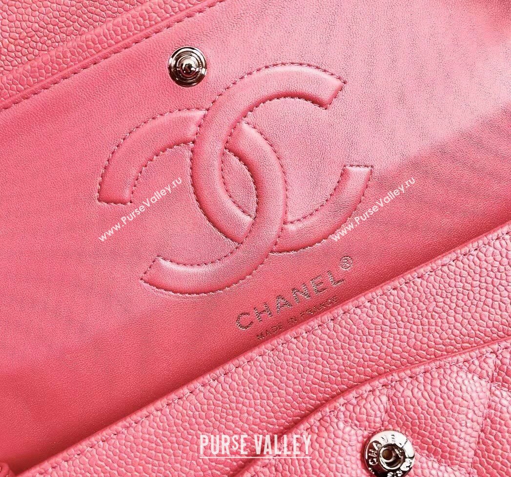 Chanel Classic Iridescent Grained Calfskin Medium Flap Bag A01112 Pink 2024 (YD-240807096)