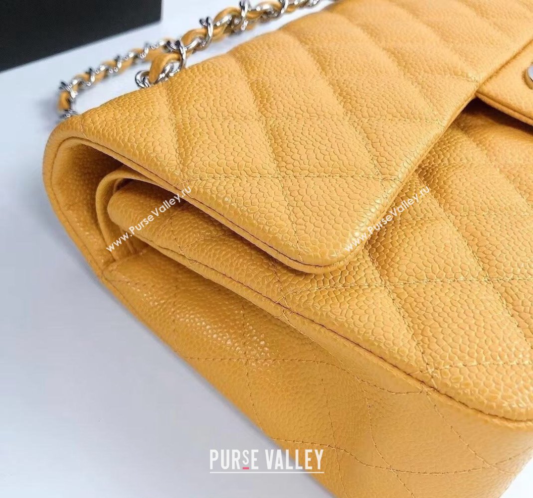 Chanel Classic Iridescent Grained Calfskin Medium Flap Bag A01112 Yellow 2024 (YD-240807097)