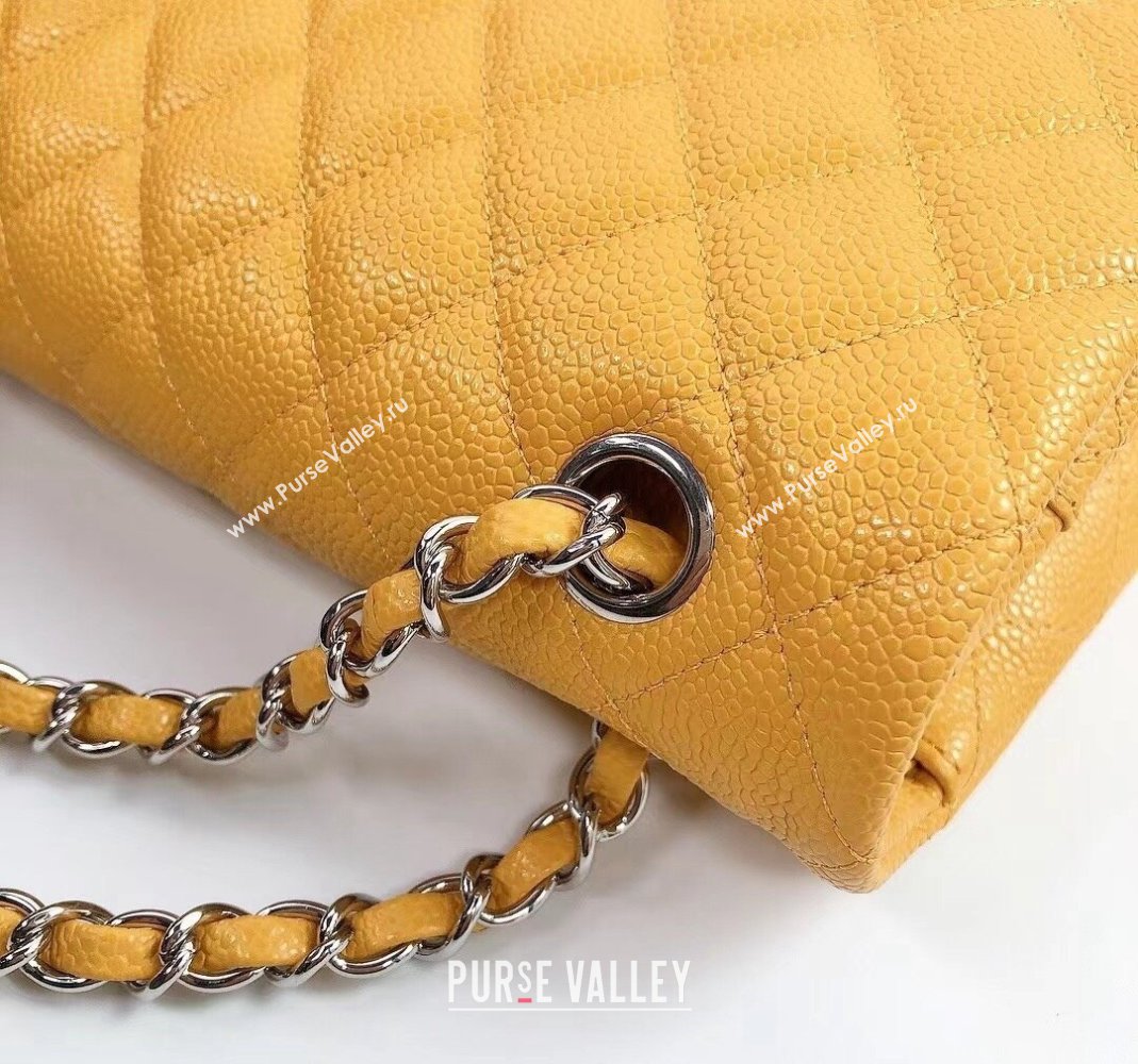 Chanel Classic Iridescent Grained Calfskin Medium Flap Bag A01112 Yellow 2024 (YD-240807097)