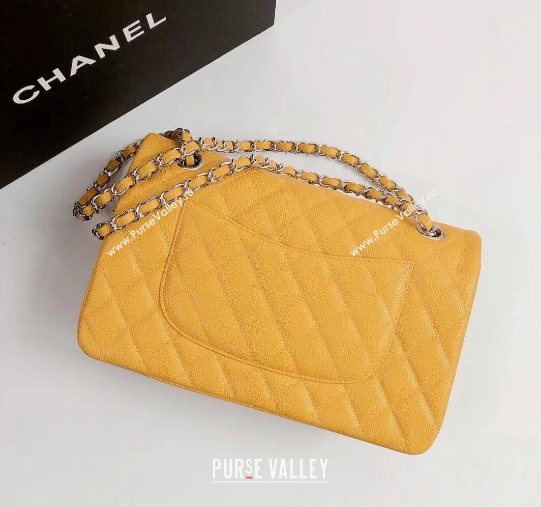 Chanel Classic Iridescent Grained Calfskin Medium Flap Bag A01112 Yellow 2024 (YD-240807097)