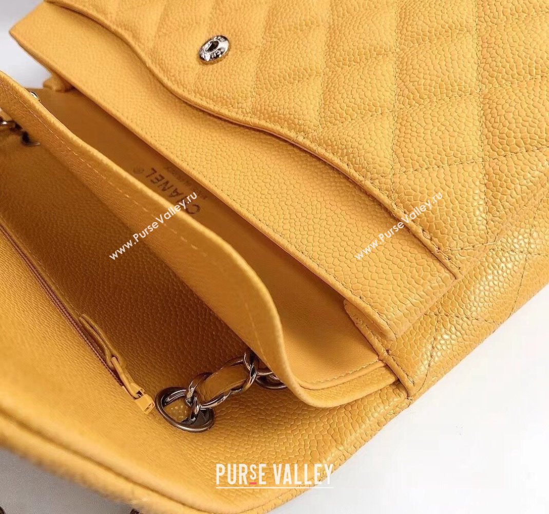 Chanel Classic Iridescent Grained Calfskin Medium Flap Bag A01112 Yellow 2024 (YD-240807097)