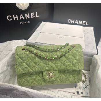 Chanel Classic Tweed Medium Flap Bag A01112 Green 2024 0808 (yezi-240808009)