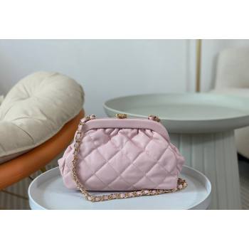 Chanel Lambskin Clutch with Chain AS4717 Light Pink 2024 (SM-240808002)