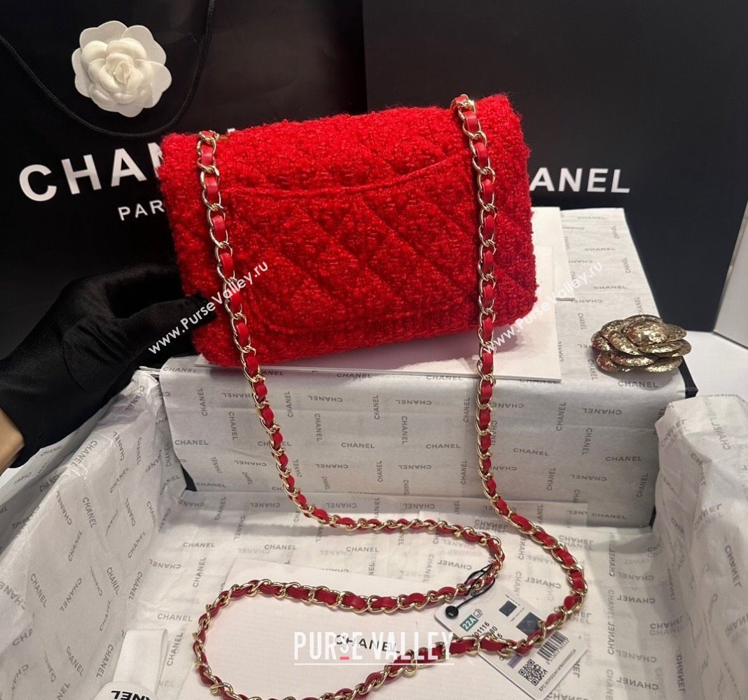 Chanel Classic Tweed Mini Flap Bag A69900 Red 2024 0808 (yezi-240808007)