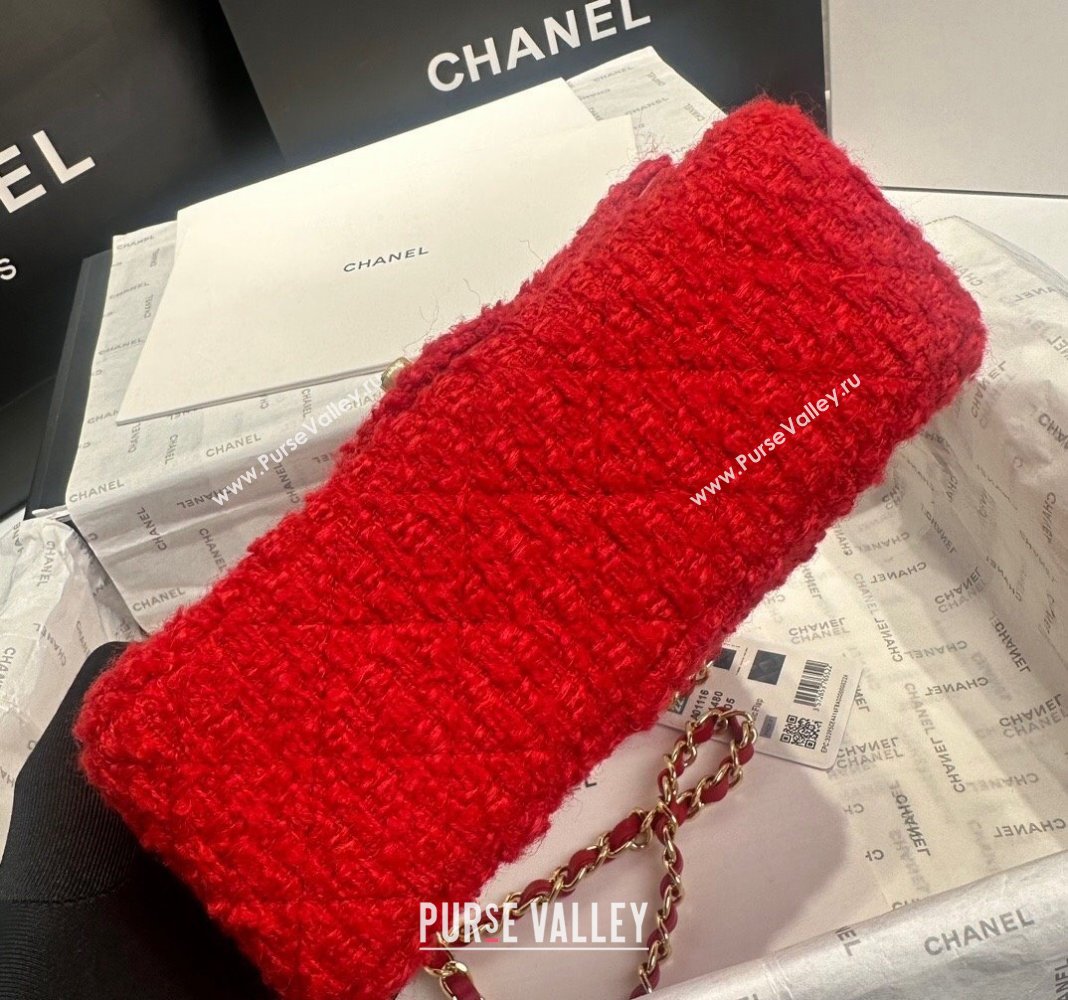 Chanel Classic Tweed Mini Flap Bag A69900 Red 2024 0808 (yezi-240808007)