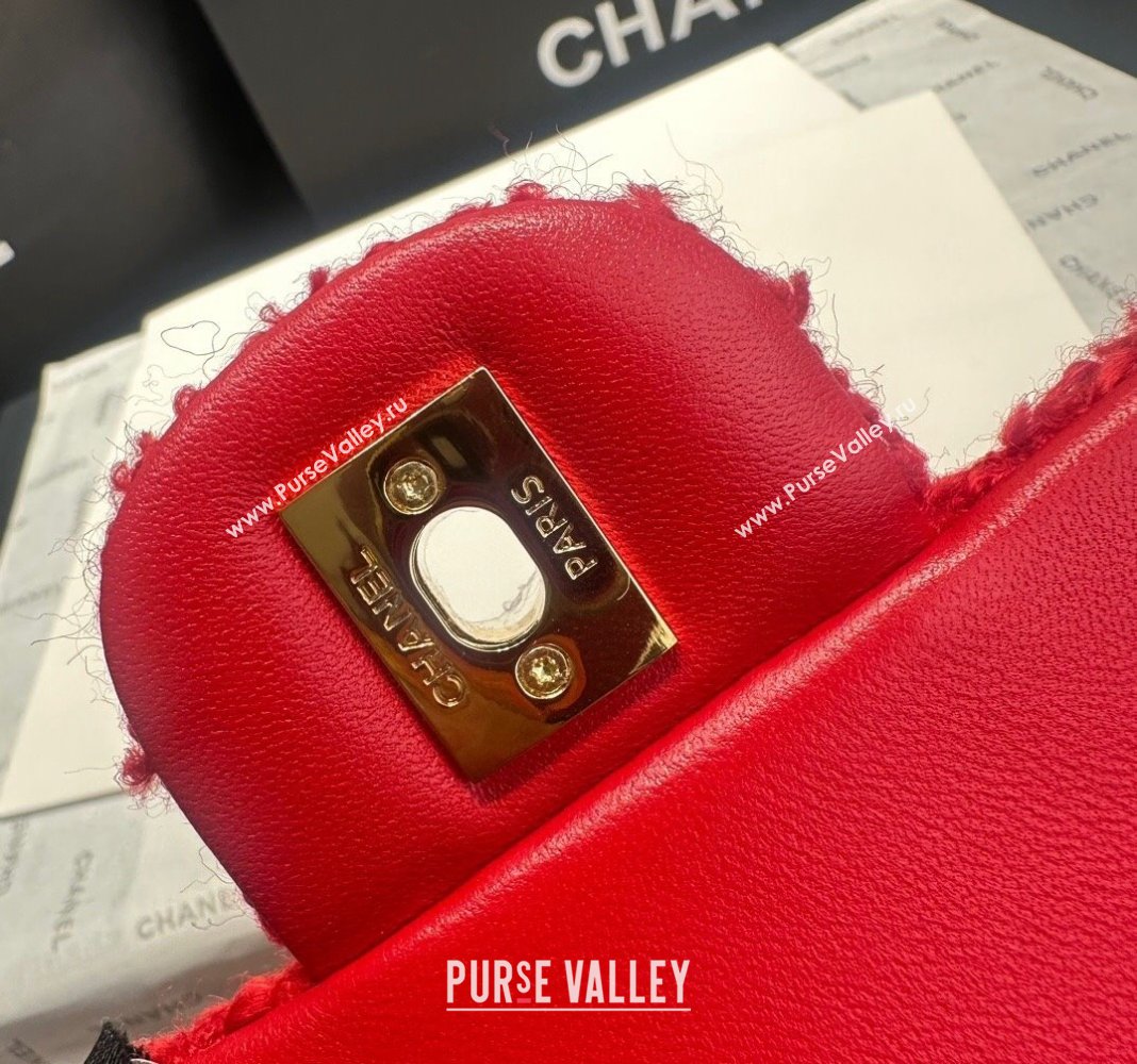 Chanel Classic Tweed Mini Flap Bag A69900 Red 2024 0808 (yezi-240808007)